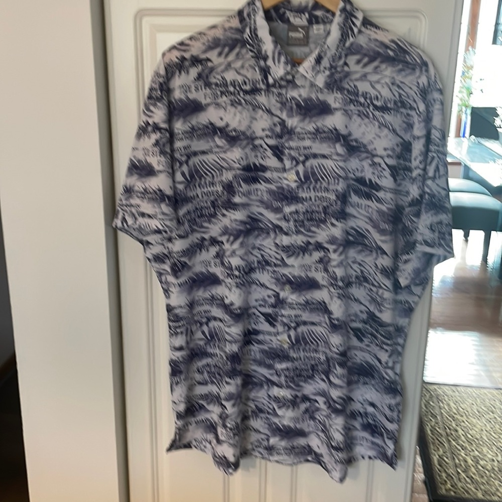 Men’s Puma button down shirt. Size XXL color blue